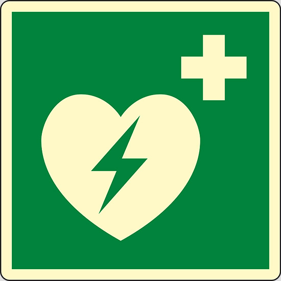 (defibrillatore esterno di emergenza – automated external heart defibrillator) luminescente