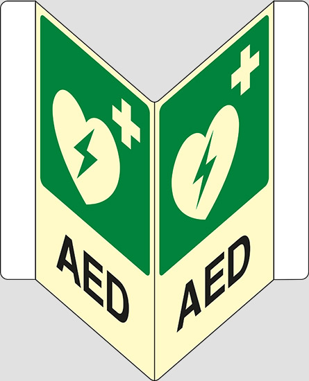 AED a “V” luminescente