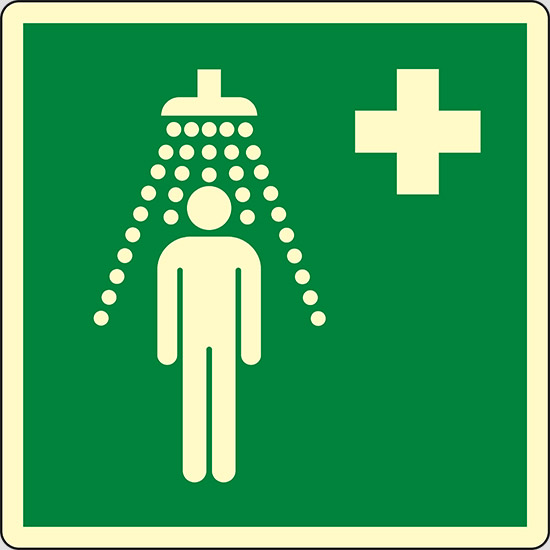 (doccia di emergenza – safety shower) luminescente