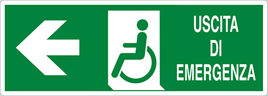 USCITA DI EMERGENZA (disabili a sinistra)
