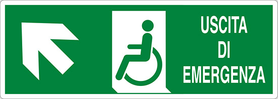 USCITA DI EMERGENZA (disabili in alto a sinistra)