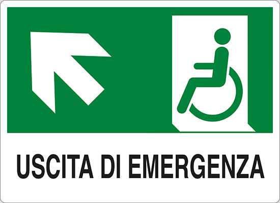USCITA DI EMERGENZA (disabili in alto a sinistra)