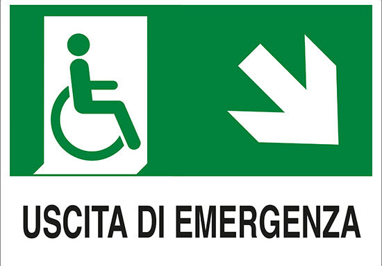 USCITA DI EMERGENZA (disabili in basso a destra)
