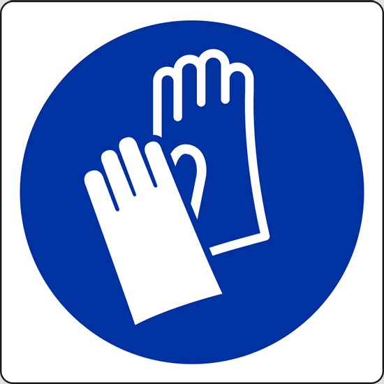 (e’ obbligatorio indossare i guanti protettivi – wear protective gloves)