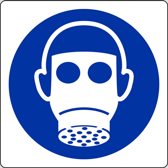 (e’ obbligatorio indossare il respiratore – wear respiratory protection)