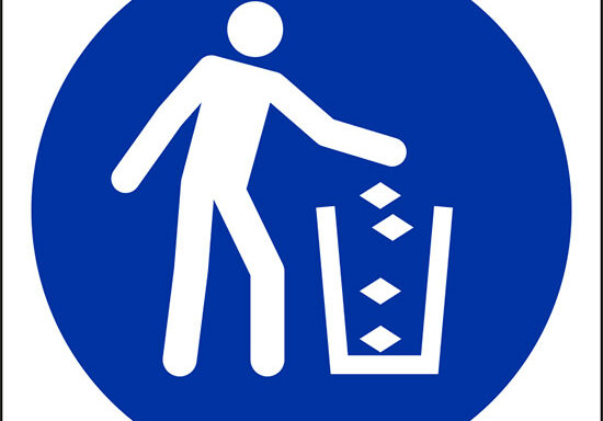 (usare cestino per rifiuti – use litter bin)