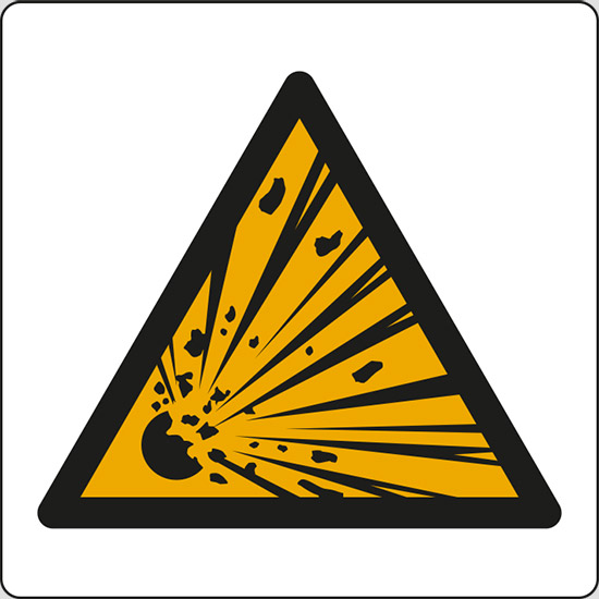 (pericolo materiale esplosivo – warning: explosive material)