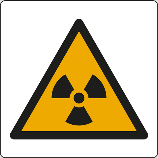(pericolo materiale radioattivo e radiazioni ionizzanti – warning: radioactive material or ionizing radiation)