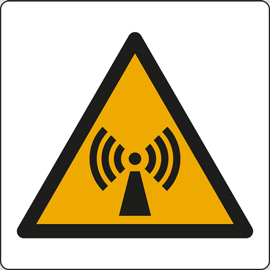 (pericolo radiazioni non ionizzanti – warning: non-ionizing radiation)