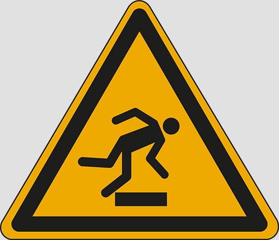 (warning: floor-level obstacle)