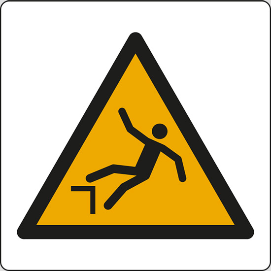 (pericolo di caduta con dislivello – warning: drop (fall))