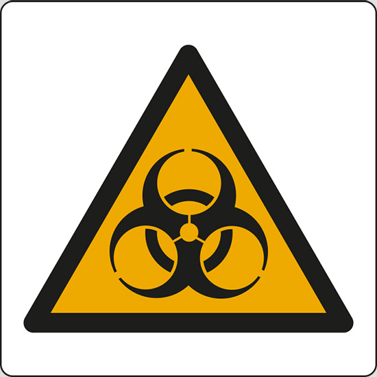 (pericolo rischio biologico – warning: biological hazard)