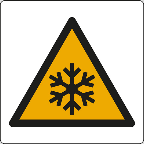 (pericolo bassa temperatura, pericolo di congelamento – warning: low temperature, freezing conditions)