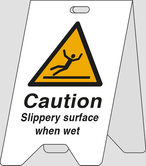 Caution Slippery surface when wet