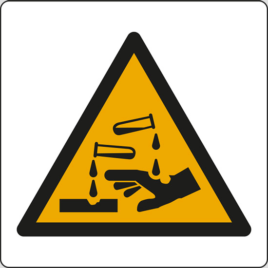 (pericolo sostanze corrosive – warning: corrosive substance)