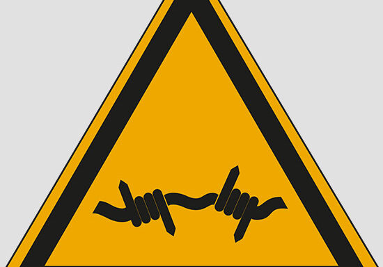 (warning: barbed wire)