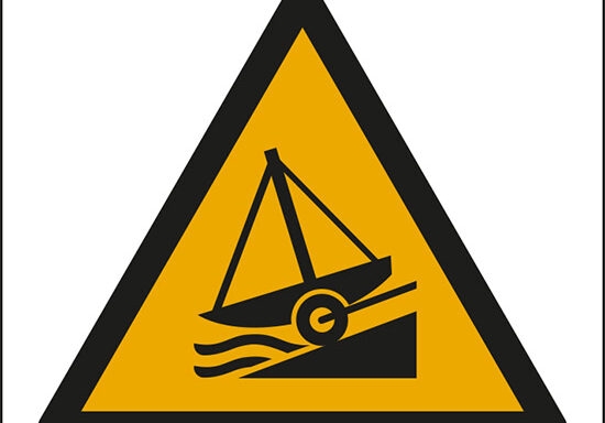 (attenzione; scivolamento – warning; slipway)